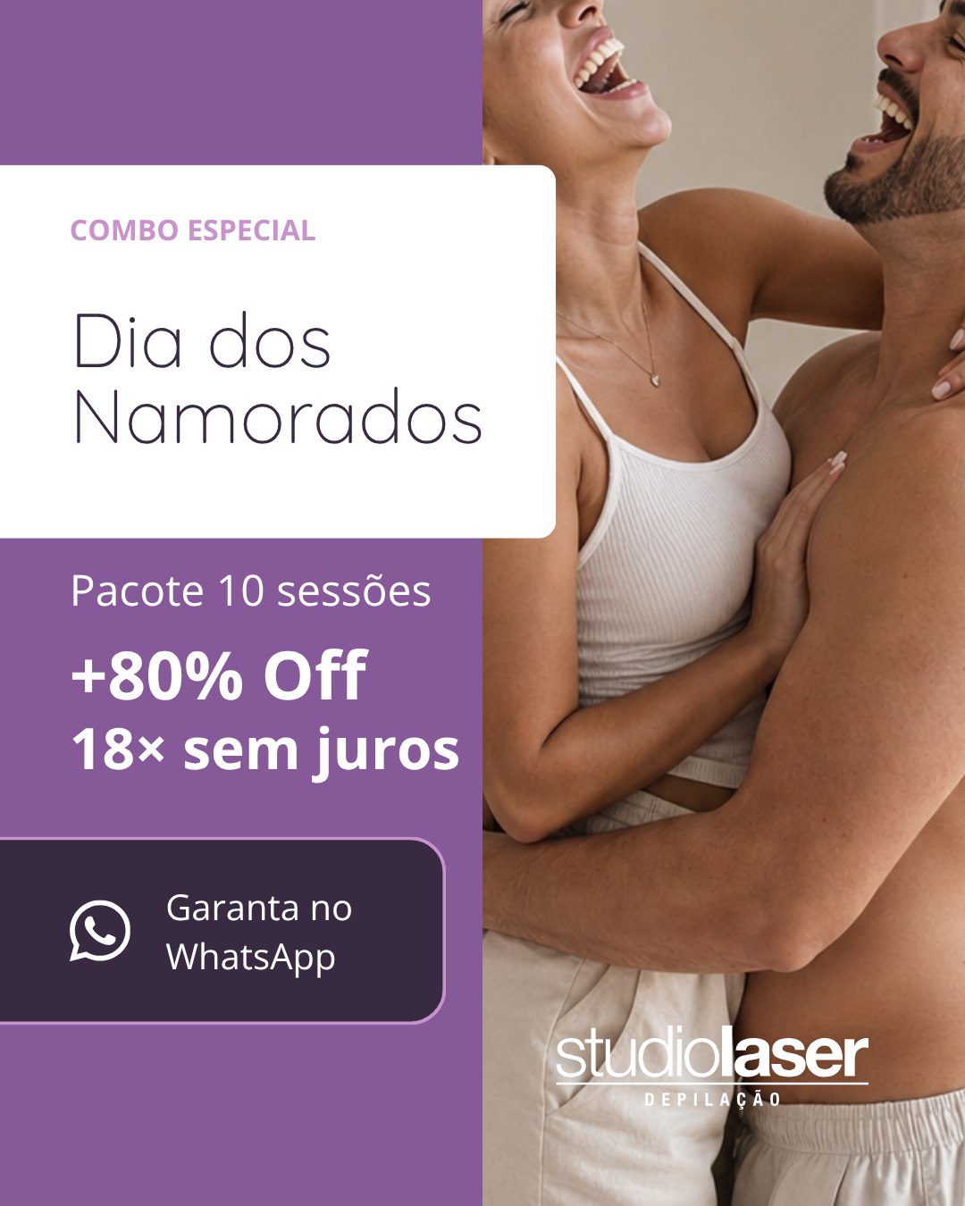 Promo Dia dos Namorados: 80% Off Na Depilação Laser!