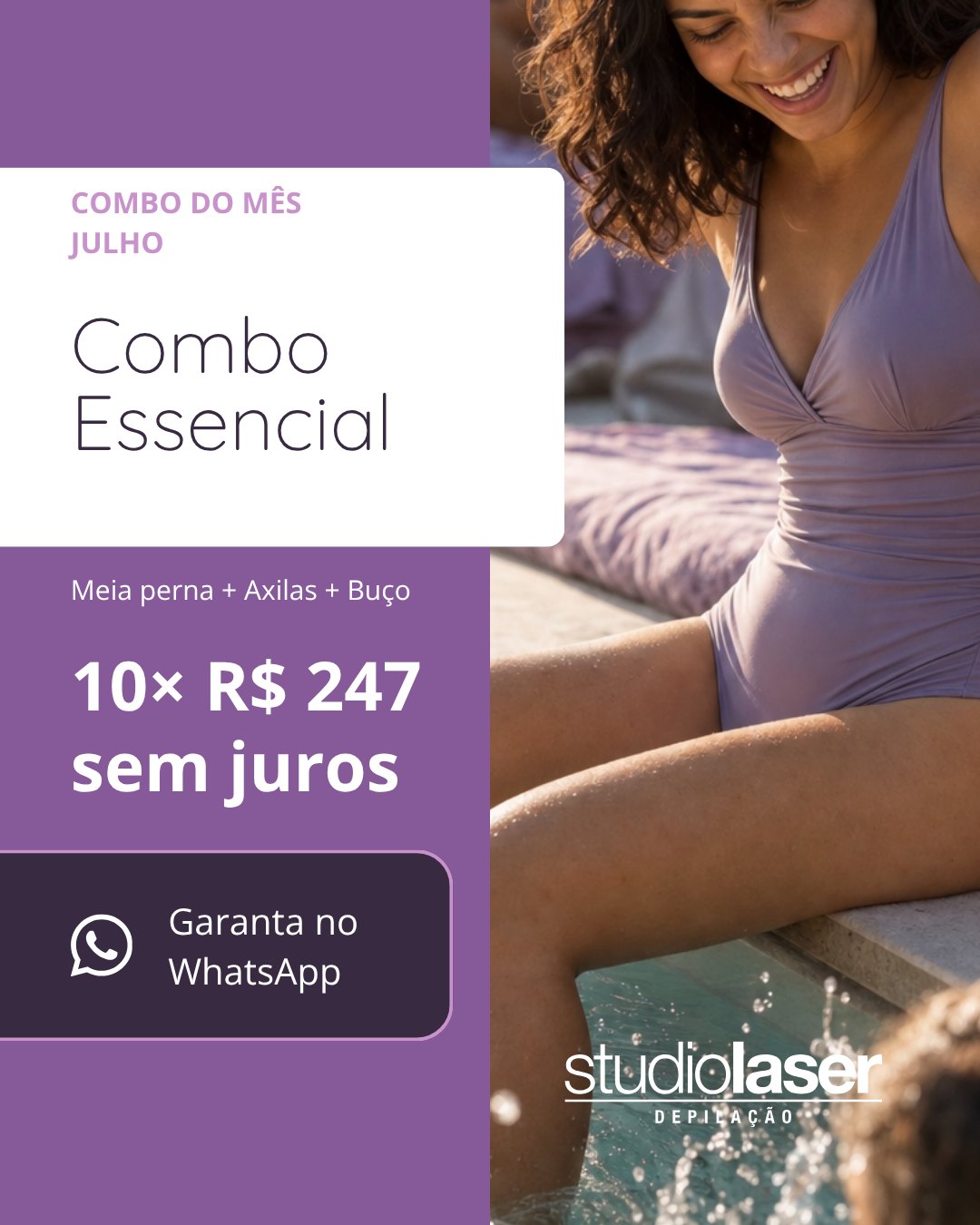 Combo Essencial: Meia perna+axilas+buço 70% OFF!