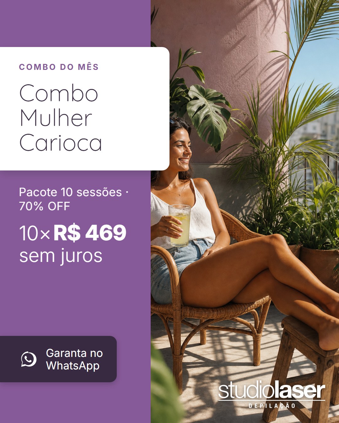 Combo Mulher Carioca: Depilação Completa com 70% OFF!